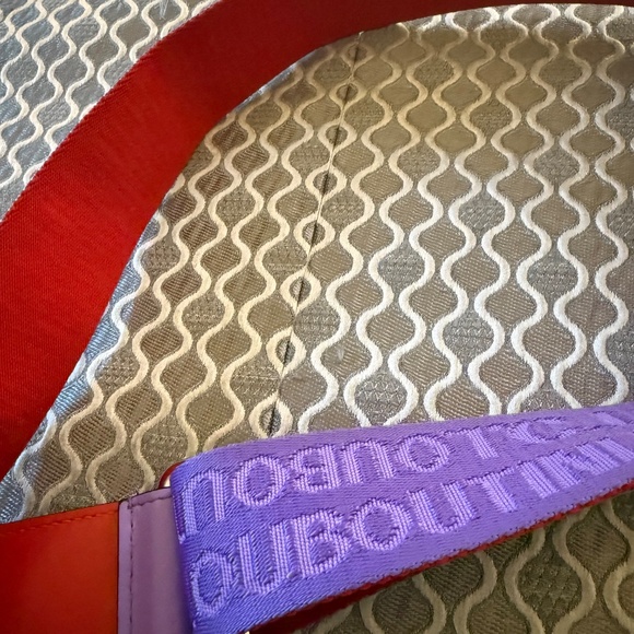 Christian Louboutin Loubila Purple and Red Leather Shoulder Bag - Picture 9 of 14